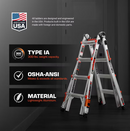 Little Giant Ladders Leveler 2.0 M22 with Leg Levelers 22-ft Reach Type 1A - 300 lbs. Load Capacity Telescoping Multi-Position Ladder