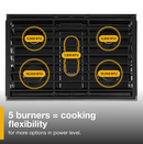 Whirlpool 30-in 5 burners 3.9-cu ft / 2.1-cu ft Convection Oven Freestanding Double Oven Gas Range ( Stainless Steel )