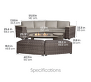 SunVilla Middleton 7-piece Fire Outdoor Patio Sectional Seating Set