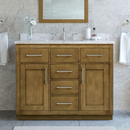 Athea 42 in. Almond Latte  Bath Vanity in Almond Latte with Engineered Stone Composite Top in White w/ White Basin and Power Bar