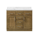 Athea 42 in. Almond Latte  Bath Vanity in Almond Latte with Engineered Stone Composite Top in White w/ White Basin and Power Bar