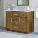 Athea 42 in. Almond Latte  Bath Vanity in Almond Latte with Engineered Stone Composite Top in White w/ White Basin and Power Bar