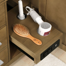 Athea 42 in. Almond Latte  Bath Vanity in Almond Latte with Engineered Stone Composite Top in White w/ White Basin and Power Bar