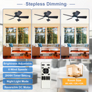 Depuley 194C 35-in Black LED Downrod or Flush Mount Fandelier Ceiling Fan With Light and Remote Control Included
