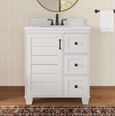 allen + roth Rigsby 30-in White Undermount Single Sink Bathroom Vanity with White Engineered Marble Top (Fully Assembled)