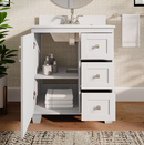 allen + roth Rigsby 30-in White Undermount Single Sink Bathroom Vanity with White Engineered Marble Top (Fully Assembled)