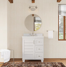 allen + roth Rigsby 30-in White Undermount Single Sink Bathroom Vanity with White Engineered Marble Top (Fully Assembled)