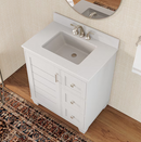 allen + roth Rigsby 30-in White Undermount Single Sink Bathroom Vanity with White Engineered Marble Top (Fully Assembled)