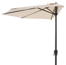 Nuu Garden 9-ft Iron Off-White Crank Half-Round Patio Umbrella