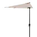 Nuu Garden 9-ft Iron Off-White Crank Half-Round Patio Umbrella