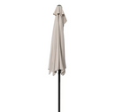 Nuu Garden 9-ft Iron Off-White Crank Half-Round Patio Umbrella