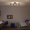 Globe Electric 30-in 4 -Light Matte Black Flat Back Pivoting Heads