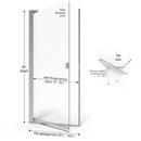 Basco Classic Chrome 23.625" - 25.125" W x 66" H Semi-frameless Obscure Glass Pivot Shower Door