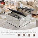 IFMUST Farmhouse Square Lift Top Coffee Table with Storage, White