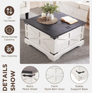 IFMUST Farmhouse Square Lift Top Coffee Table with Storage, White