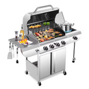 Antarctic Star 4-Burner 42000 BTU Stainless Steel Barbecue Propane Grill with Side Burner