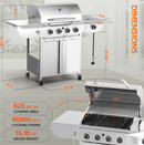 Antarctic Star 4-Burner 42000 BTU Stainless Steel Barbecue Propane Grill with Side Burner