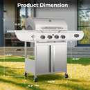 Antarctic Star 4-Burner 42000 BTU Stainless Steel Barbecue Propane Grill with Side Burner