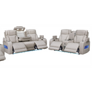 Lilola Home Jazz Ice Leather Aire Power Reclining 3-Piece Sofa, Loveseat & Chair Set