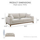 Furniture of America Lurek Mid Century Modern 3-Piece Chenille Sofa Set