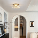 Kirahee 3-Light Ribbed Clear Glass Drum Semi Flush Mount Ceiling Light