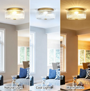 Kirahee 3-Light Ribbed Clear Glass Drum Semi Flush Mount Ceiling Light