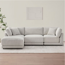 Aiden & Ivy Dayna 4-piece Fabric Modular Sectional - Light Gray