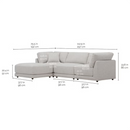 Aiden & Ivy Dayna 4-piece Fabric Modular Sectional - Light Gray