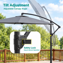 Sonkuki 10 ft. Offset Patio Umbrella, Steel Frame Outdoor Cantilever Umbrella in Gray