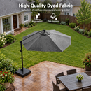 Sonkuki 10 ft. Offset Patio Umbrella, Steel Frame Outdoor Cantilever Umbrella in Gray