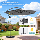Sonkuki 10 ft. Offset Patio Umbrella, Steel Frame Outdoor Cantilever Umbrella in Gray