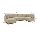 Henredon Murphy Fabric 6-piece Modular Sectional with Ottoman, Beige