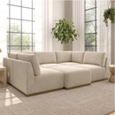 Henredon Murphy Fabric 6-piece Modular Sectional with Ottoman, Beige