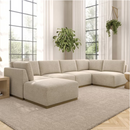 Henredon Murphy Fabric 6-piece Modular Sectional with Ottoman, Beige