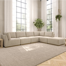 Henredon Murphy Fabric 6-piece Modular Sectional with Ottoman, Beige