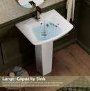 Los Flexi Vitreous china Modern Glossy White Pedestal Sink Combo