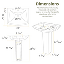 Los Flexi Vitreous china Modern Glossy White Pedestal Sink Combo