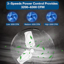 BILT HARD 24-in 120-Volt 3-Speed High Velocity Outdoor Black Wall Mounted Fan