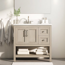 Style Selections Holly 36-in Latte Brown Undermount Single Sink Bathroom Vanity with White Engineered Stone Top