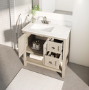 Style Selections Holly 36-in Latte Brown Undermount Single Sink Bathroom Vanity with White Engineered Stone Top