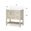 Style Selections Holly 36-in Latte Brown Undermount Single Sink Bathroom Vanity with White Engineered Stone Top