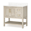 Style Selections Holly 36-in Latte Brown Undermount Single Sink Bathroom Vanity with White Engineered Stone Top