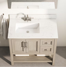 Style Selections Holly 36-in Latte Brown Undermount Single Sink Bathroom Vanity with White Engineered Stone Top