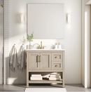 Style Selections Holly 36-in Latte Brown Undermount Single Sink Bathroom Vanity with White Engineered Stone Top