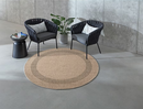 Origin 21 5-ft x 5-ft Loomed Polypropylene Black/Tan Round Outdoor Solid Hose Washable Pet Friendly Area rug
