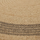 Origin 21 5-ft x 5-ft Loomed Polypropylene Black/Tan Round Outdoor Solid Hose Washable Pet Friendly Area rug