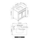 allen + roth Lancashire 36-in Chambray Blue Undermount Single Sink Bathroom Vanity with White Engineered Stone Top (Fully Assembled)