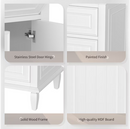 LOVMOR Freestanding White 24-in Single Sink Bathroom Vanity with White Ceramic Top