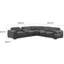 Aiden & Ivy Karson Leather Power CloudZero Reclining Sectional with Power Headrests, Gray