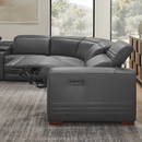 Aiden & Ivy Karson Leather Power CloudZero Reclining Sectional with Power Headrests, Gray